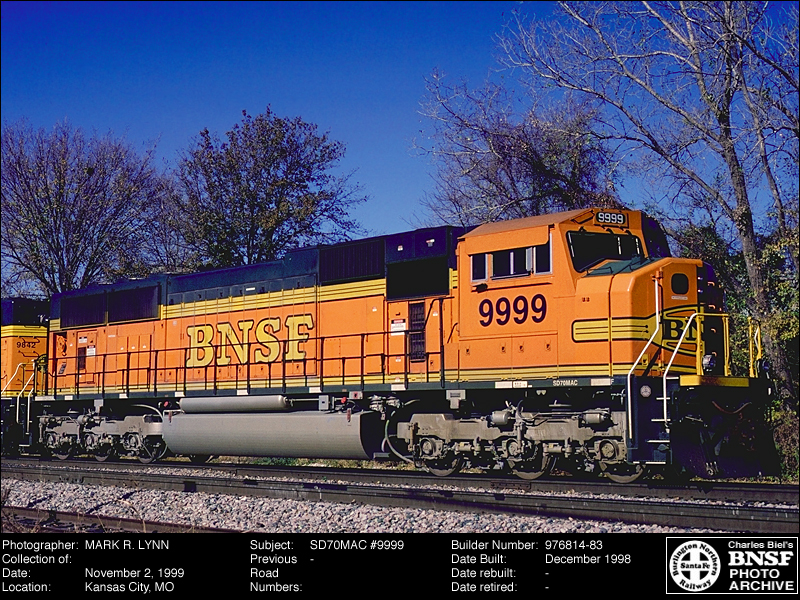 The BNSF Photo Archive SD70MAC 9999