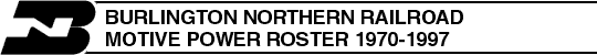 BN Motive Power Roster